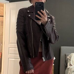 Women's Burgundy Leather Jacket